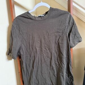 Zara Olive Green Men's Crew Neck T-Shirt